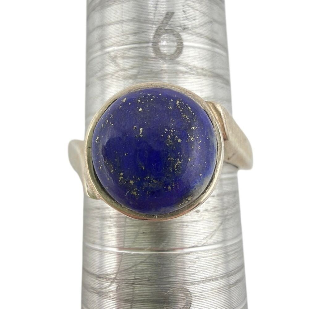 Cabochon Cut Lapis Lazuli 925 Sterling Silver Ring Size 7